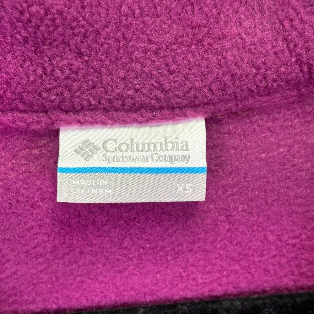 Columbia Womens Fleece Jacket Purple XS Full Zip Benton Springs Mock Neck Soft - Picture 2 of 9